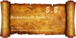 Bedekovich Boáz névjegykártya